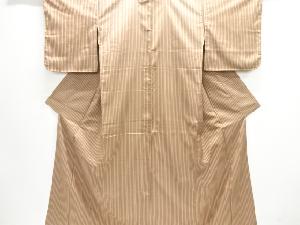 未使用品　縞織り出し手織り紬着物